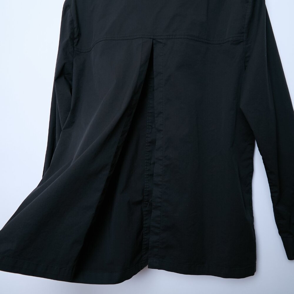 Good American Split Back Poplin Button Up Shirt black size 2 XS office siren - Picture 4 of 13